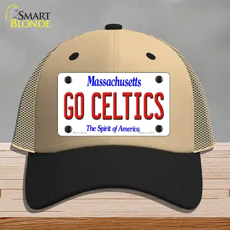 Go Celtics Massachusetts Novelty License Plate Hat Mesh / Khaki|Black