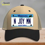 N Joy MN Minnesota Novelty License Plate Hat Mesh / Khaki|Black