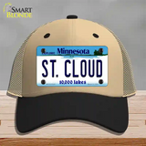 St Cloud Minnesota State Novelty License Plate Hat Mesh / Khaki|Black