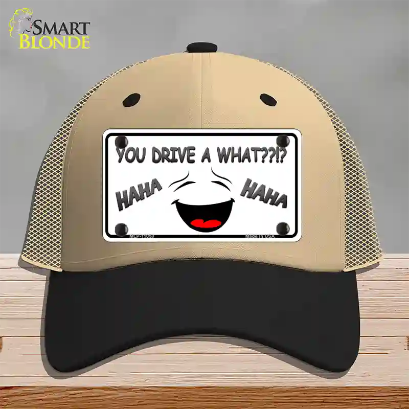 You Drive A What Novelty License Plate Hat Mesh / Khaki|Black