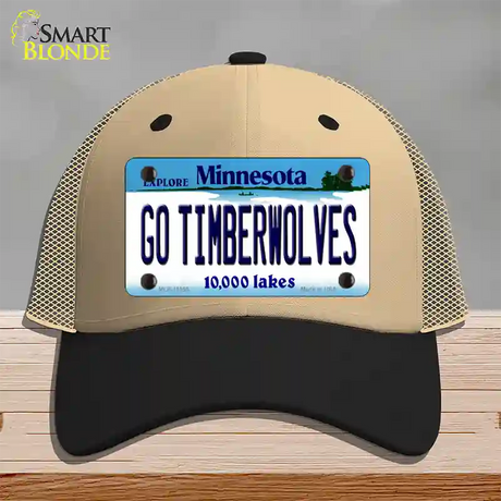 Go Timberwolves Minnesota State Novelty License Plate Hat Mesh / Khaki|Black