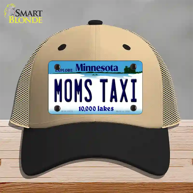 Moms Taxi Minnesota State Novelty License Plate Hat Mesh / Khaki|Black