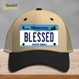 Blessed Minnesota State Novelty License Plate Hat Mesh / Khaki|Black