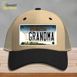 Grandma Montana State Novelty License Plate Hat Mesh / Khaki|Black