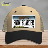 Snow Boarder Montana State Novelty License Plate Hat Mesh / Khaki|Black