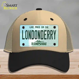 Londonderry New Hampshire State Novelty License Plate Hat Mesh / Khaki|Black