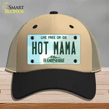 Hot Mama New Hampshire State Novelty License Plate Hat Mesh / Khaki|Black