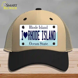 I Love Rhode Island State Novelty License Plate Hat Mesh / Khaki|Black