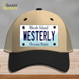 Westerly Rhode Island State Novelty License Plate Hat Mesh / Khaki|Black