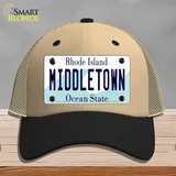 Middletown Rhode Island State Novelty License Plate Hat Mesh / Khaki|Black