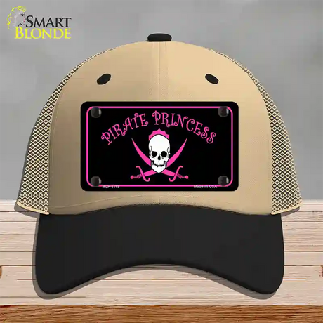 Pirate Princess Novelty License Plate Hat Mesh / Khaki|Black