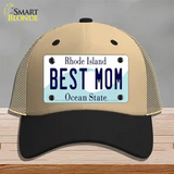 Best Mom Rhode Island State Novelty License Plate Hat Mesh / Khaki|Black