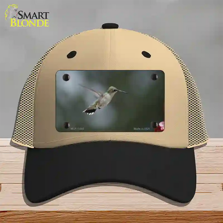 Hummingbird In Flight Novelty License Plate Hat Mesh / Khaki|Black