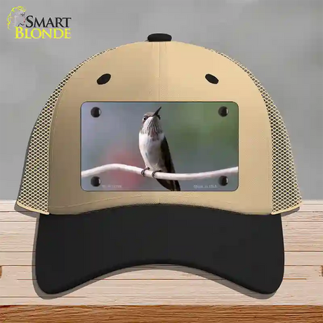 Hummingbird Perched On Branch Novelty License Plate Hat Mesh / Khaki|Black