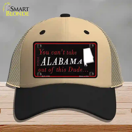 Alabama Dude Novelty License Plate Hat Mesh / Khaki|Black