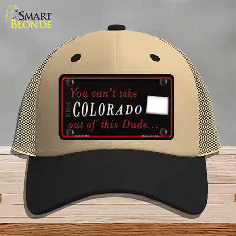 Colorado Dude Novelty License Plate Hat Mesh / Khaki|Black