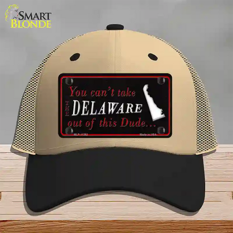 Delaware Dude Novelty License Plate Hat Mesh / Khaki|Black