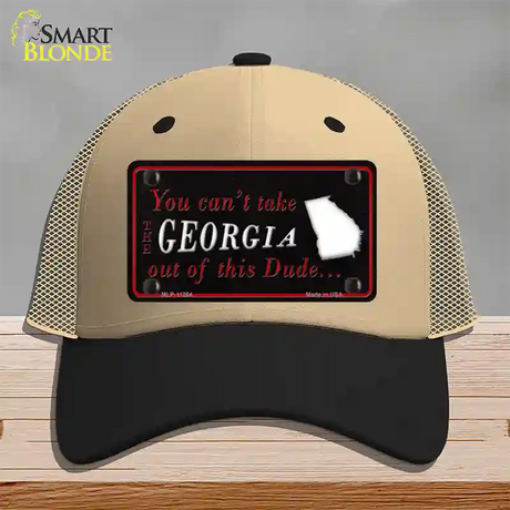 Georgia Dude Novelty License Plate Hat Mesh / Khaki|Black