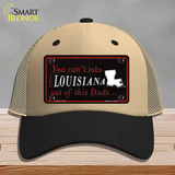 Louisiana Dude Novelty License Plate Hat Mesh / Khaki|Black