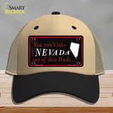 Nevada Dude Novelty License Plate Hat Mesh / Khaki|Black