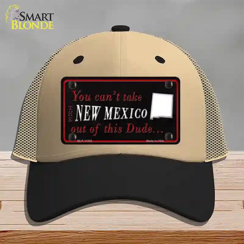 New Mexico Dude Novelty License Plate Hat Mesh / Khaki|Black