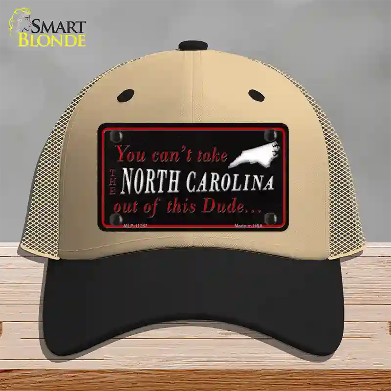 North Carolina Dude Novelty License Plate Hat Mesh / Khaki|Black