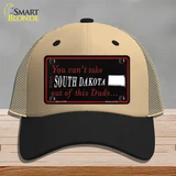 South Dakota Dude Novelty License Plate Hat Mesh / Khaki|Black