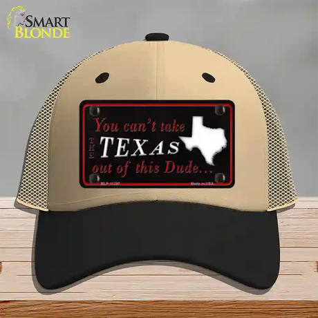 Texas Dude Novelty License Plate Hat Mesh / Khaki|Black