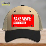 Fake News Jesus Is Dead Novelty License Plate Hat Mesh / Khaki|Black