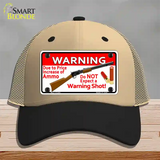 Do Not Expect A Warning Shot Novelty License Plate Hat Mesh / Khaki|Black