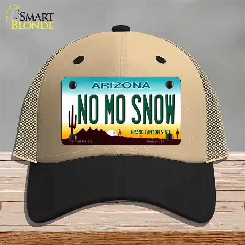 No Mo Snow Novelty License Plate Hat Mesh / Khaki|Black