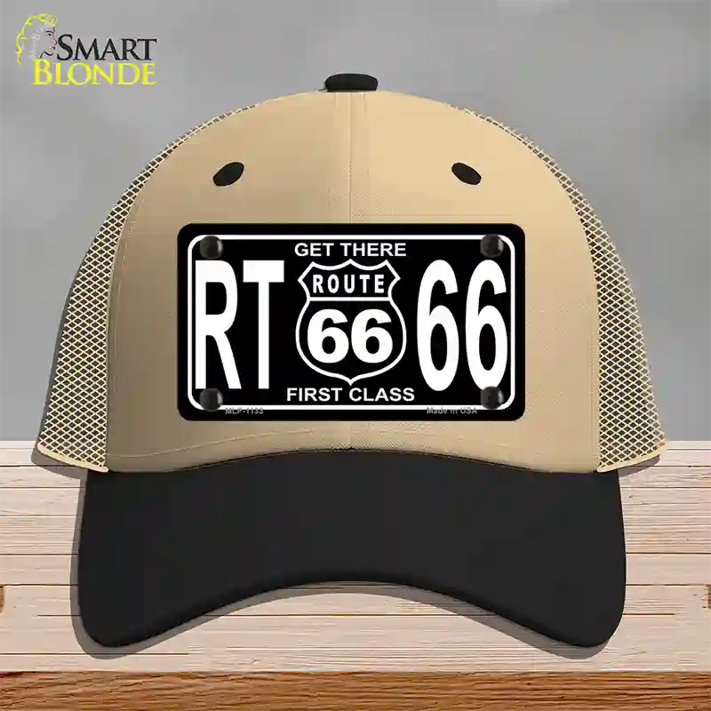 Get There 1st Class Novelty License Plate Hat Mesh / Khaki|Black