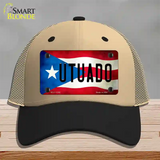 Utuado Puerto Rico Flag Novelty License Plate Hat Mesh / Khaki|Black