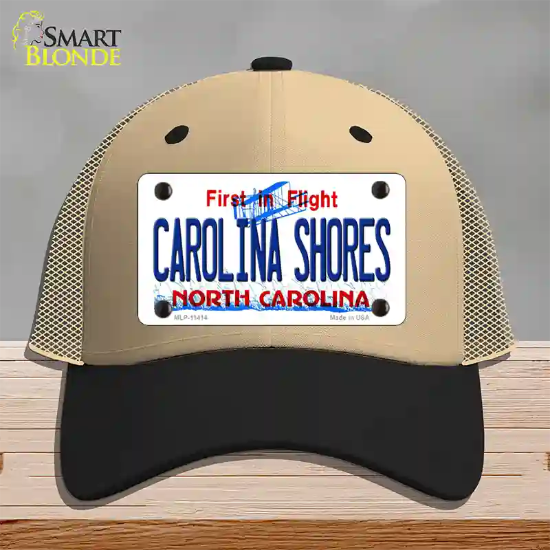 Carolina Shores North Carolina Novelty License Plate Hat Mesh / Khaki|Black