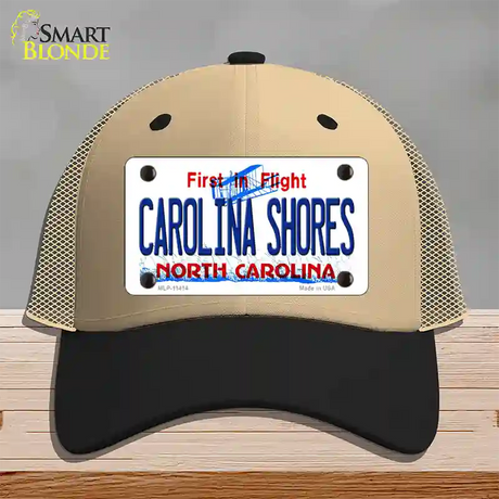 Carolina Shores North Carolina Novelty License Plate Hat Mesh / Khaki|Black