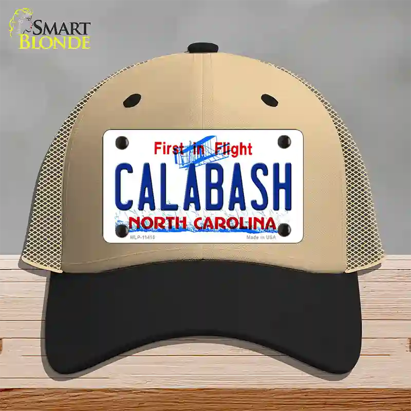 Calabash North Carolina Novelty License Plate Hat Mesh / Khaki|Black