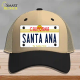 Santa Ana California Novelty License Plate Hat Mesh / Khaki|Black