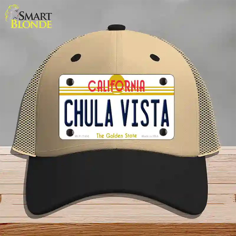 Chula Vista California Novelty License Plate Hat Mesh / Khaki|Black