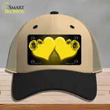 Hearts Over Roses In Yellow Novelty License Plate Hat Mesh / Khaki|Black