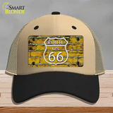 Route 66 Yellow Brick Wall Novelty License Plate Hat Mesh / Khaki|Black