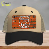 Route 66 Orange Brick Wall Novelty License Plate Hat Mesh / Khaki|Black