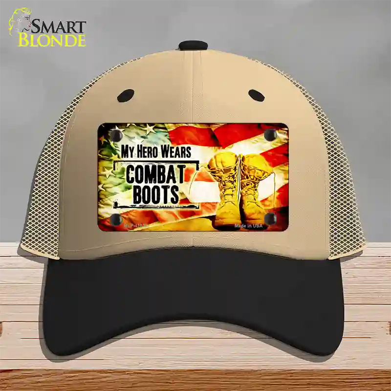 My Hero Wears Combat Boots Novelty License Plate Hat Mesh / Khaki|Black