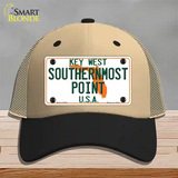 Key West Southernmost Point Novelty License Plate Hat Mesh / Khaki|Black