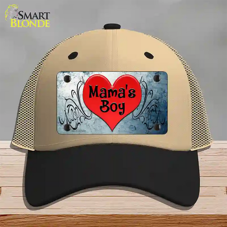 Mamas Boy Novelty License Plate Hat Mesh / Khaki|Black