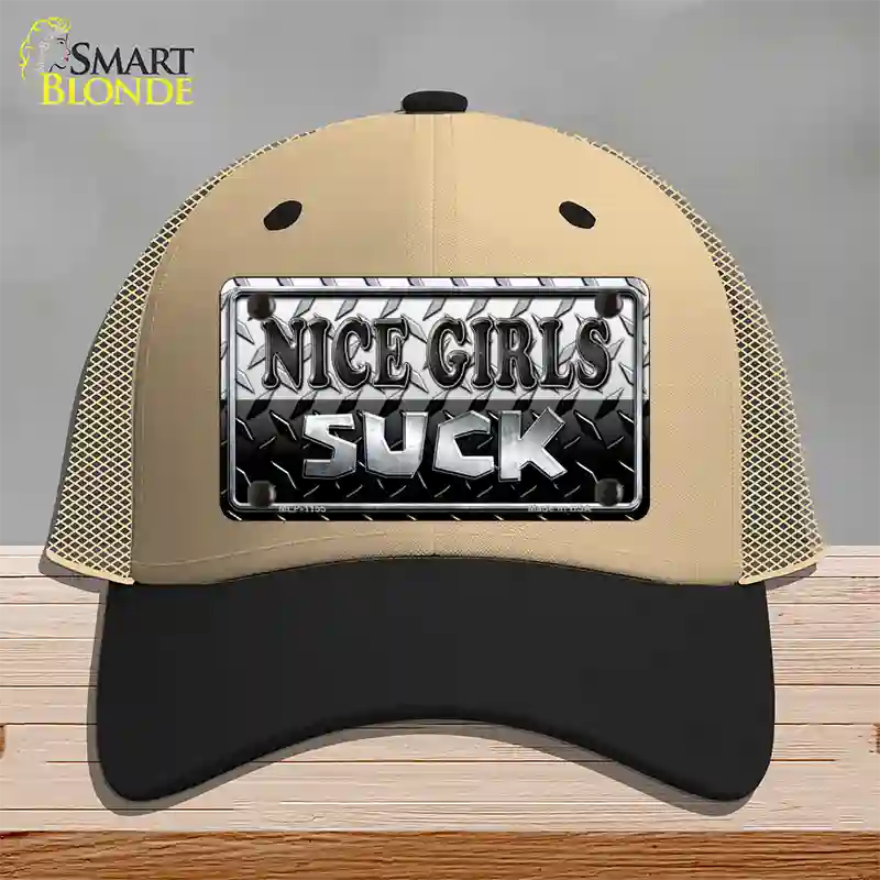 Nice Girls Suck Novelty License Plate Hat Mesh / Khaki|Black