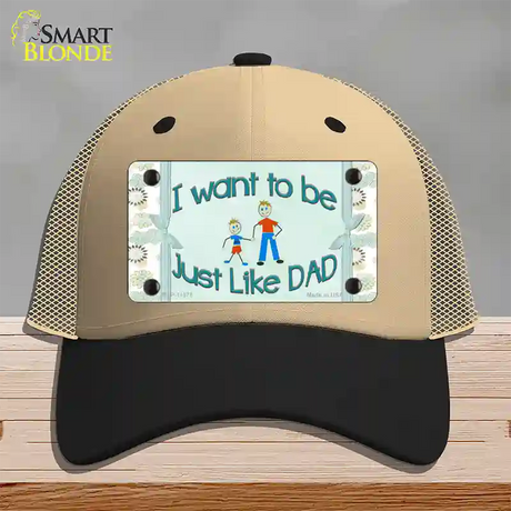 Just Like Dad Novelty License Plate Hat Mesh / Khaki|Black