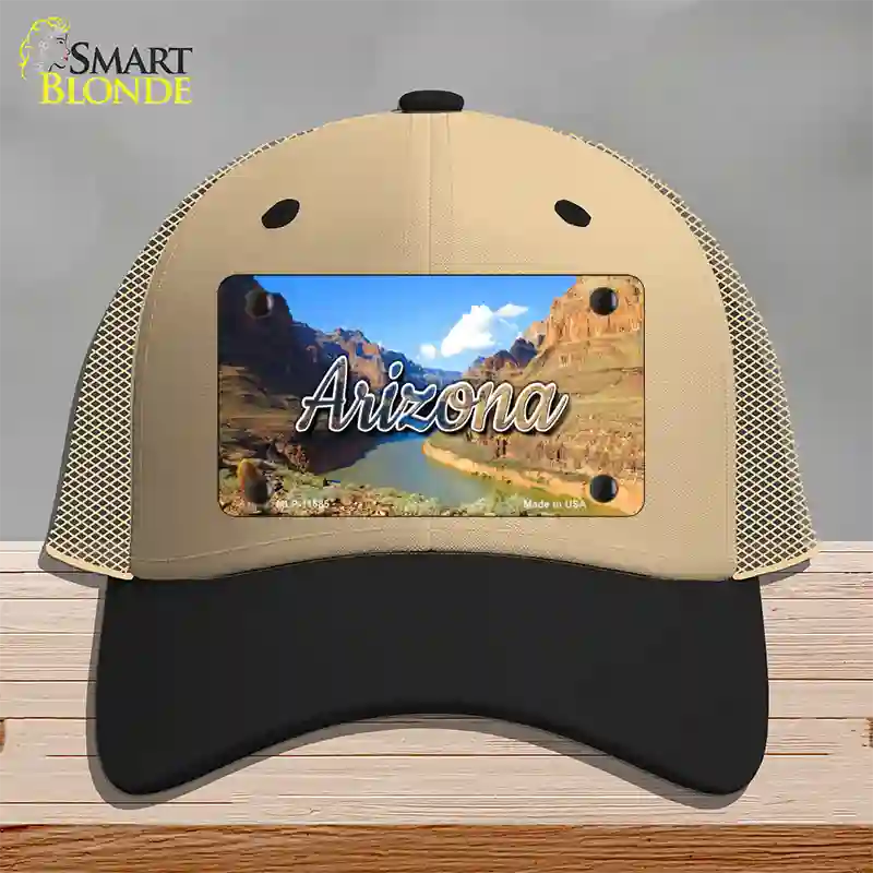 Arizona Canyon State Novelty License Plate Hat Mesh / Khaki|Black