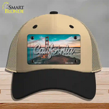 California Golden Gate Bridge State Novelty License Plate Hat Mesh / Khaki|Black