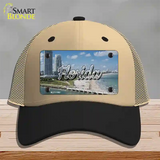 Florida White Sand Beach State Novelty License Plate Hat Mesh / Khaki|Black