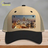 Georgia City Lights State Novelty License Plate Hat Mesh / Khaki|Black